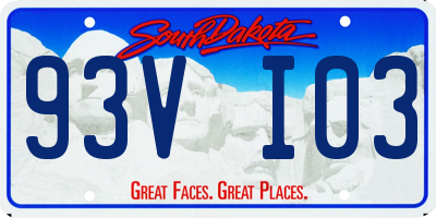 SD license plate 93VI03
