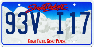 SD license plate 93VI17