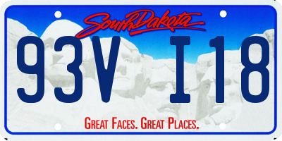 SD license plate 93VI18