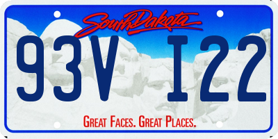 SD license plate 93VI22