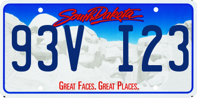 SD license plate 93VI23