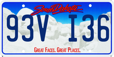 SD license plate 93VI36