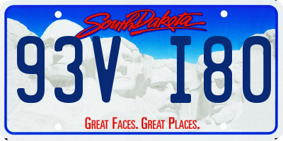 SD license plate 93VI80