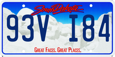 SD license plate 93VI84