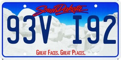 SD license plate 93VI92