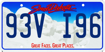 SD license plate 93VI96
