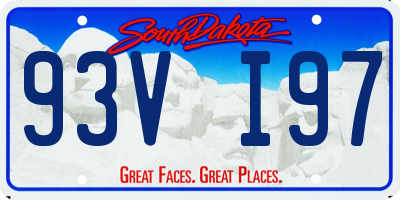 SD license plate 93VI97