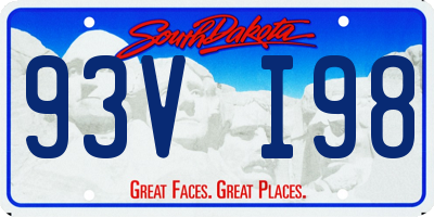 SD license plate 93VI98