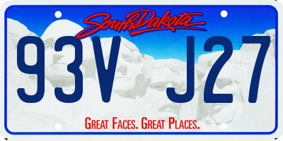 SD license plate 93VJ27