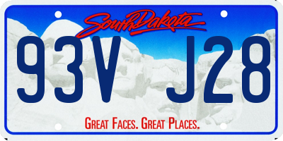 SD license plate 93VJ28