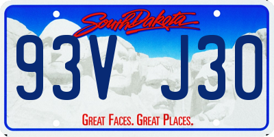 SD license plate 93VJ30