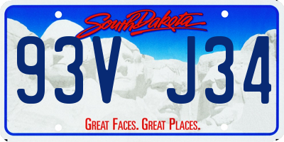 SD license plate 93VJ34