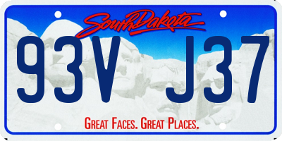 SD license plate 93VJ37