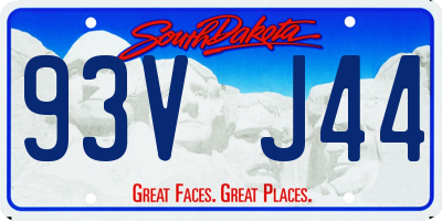 SD license plate 93VJ44