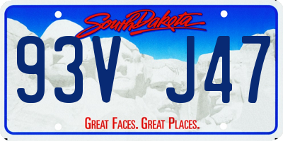 SD license plate 93VJ47
