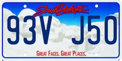 SD license plate 93VJ50