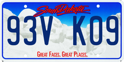 SD license plate 93VK09