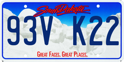 SD license plate 93VK22