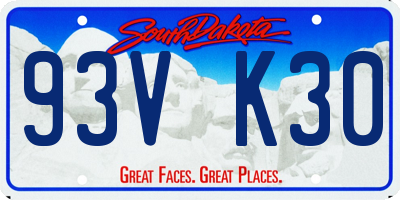 SD license plate 93VK30