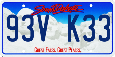SD license plate 93VK33
