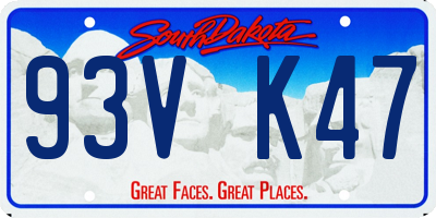 SD license plate 93VK47