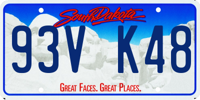 SD license plate 93VK48