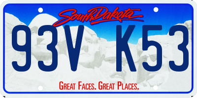 SD license plate 93VK53