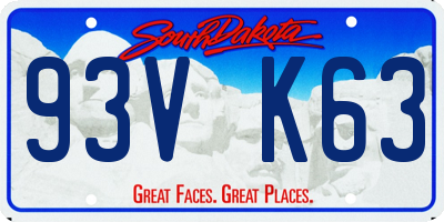 SD license plate 93VK63