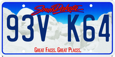 SD license plate 93VK64