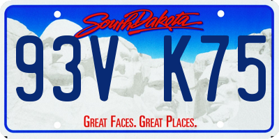 SD license plate 93VK75