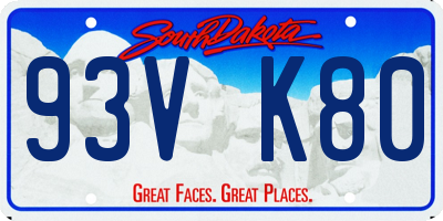 SD license plate 93VK80