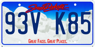 SD license plate 93VK85