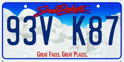SD license plate 93VK87