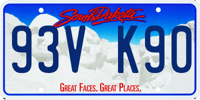 SD license plate 93VK90