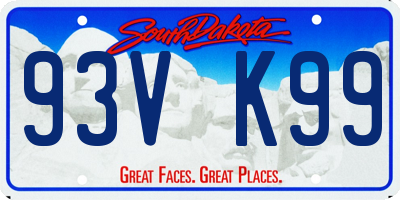 SD license plate 93VK99