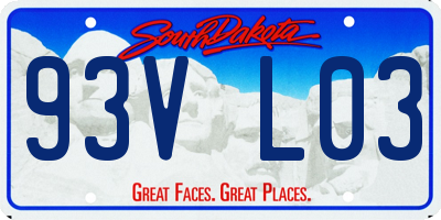SD license plate 93VL03