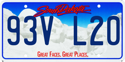 SD license plate 93VL20