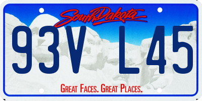 SD license plate 93VL45