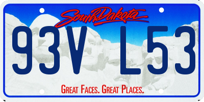 SD license plate 93VL53