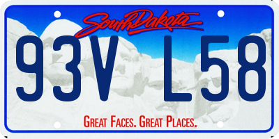 SD license plate 93VL58