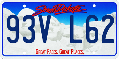 SD license plate 93VL62