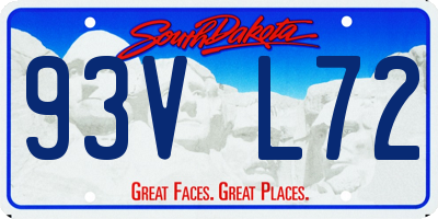 SD license plate 93VL72