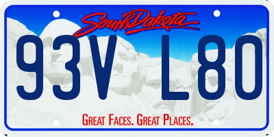 SD license plate 93VL80