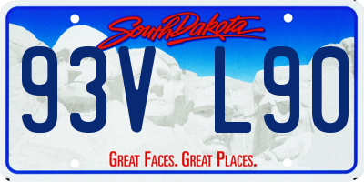 SD license plate 93VL90