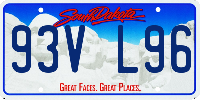SD license plate 93VL96