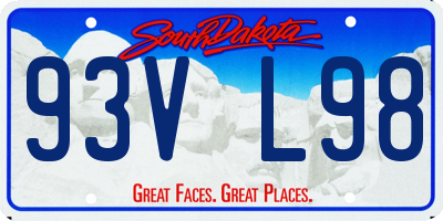 SD license plate 93VL98