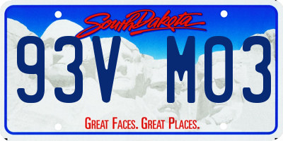 SD license plate 93VM03