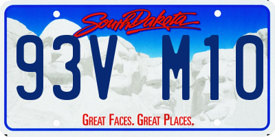 SD license plate 93VM10