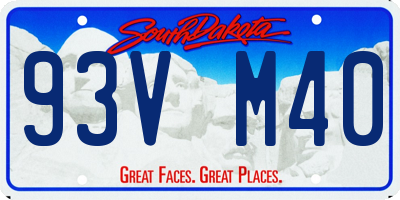 SD license plate 93VM40