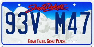 SD license plate 93VM47